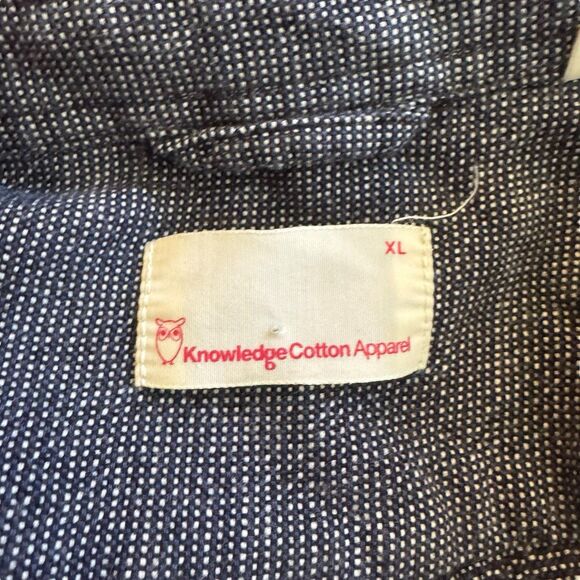 Knowledge Cotton Apparel Long Sleeve Button Down Mens XL Dark Gray Cotton - Picture 5 of 13